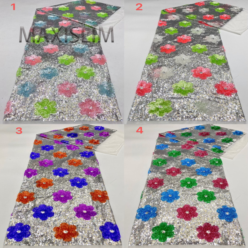 Luxury Bags And Shoes - Nouveau Tissu à Paillettes Coloré Brodé