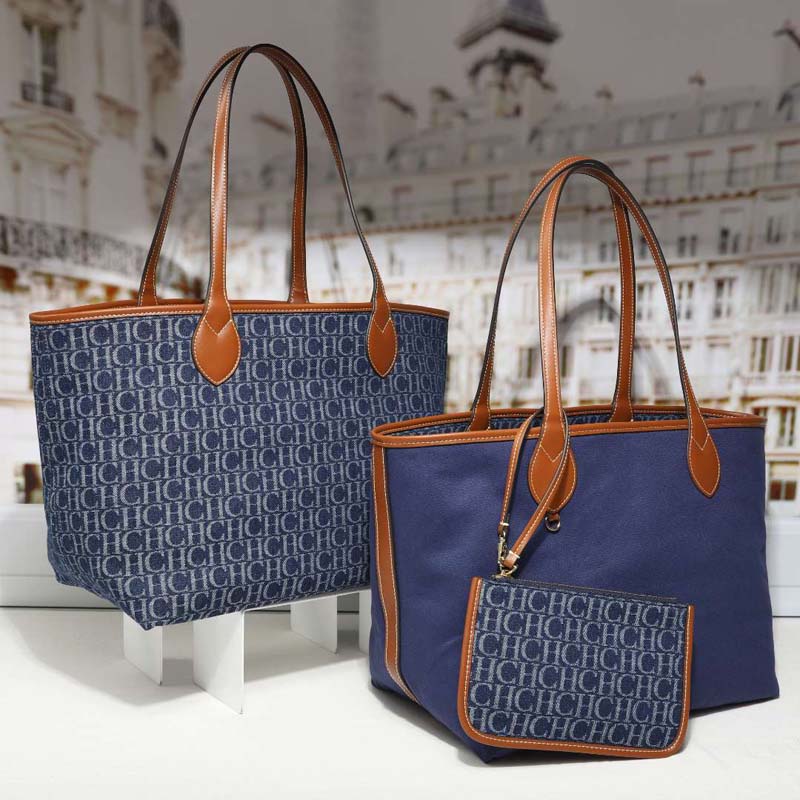 Tote Bag Leather Monogram - Sac fourre-tout en jean monogrammé pour