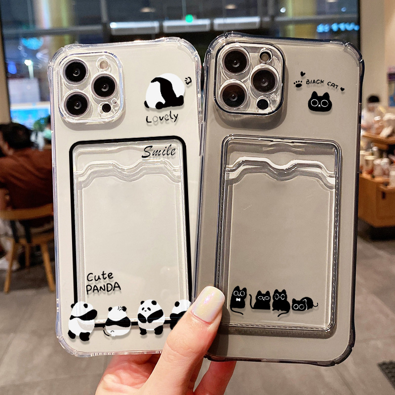 Luxury Bags In Store - Étui Portefeuille Transparent avec Porte-Cartes Motif