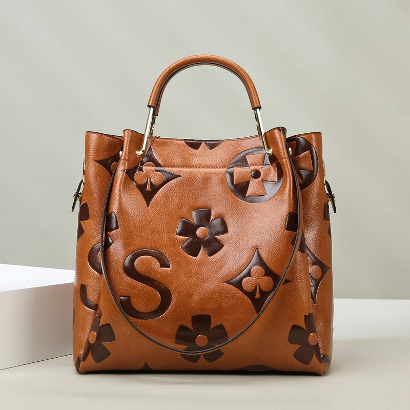 Tote Bag Leather Monogram - Sac à main pour femme avec
